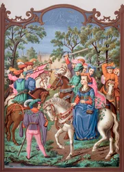 Leben im Schloss des 15. Jahrhunderts: Aufbruch zu einem Spaziergang, ca. 1880